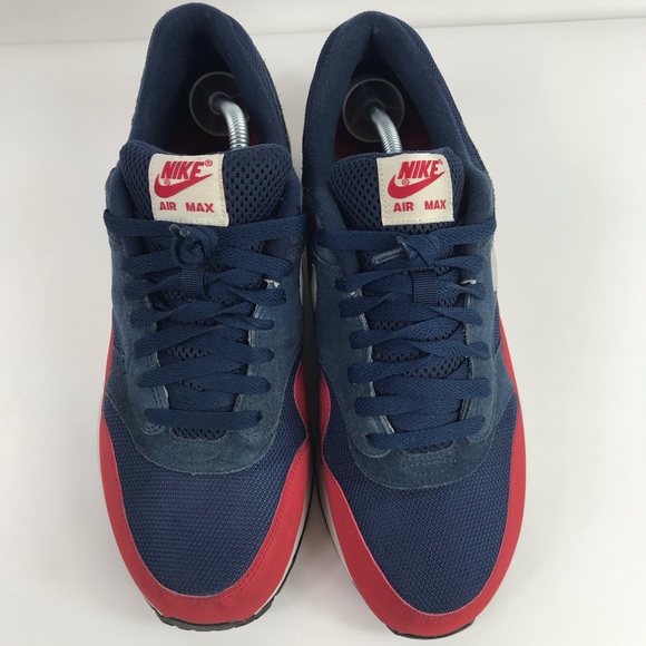 NIKE AIR MAX 1 ESSENTIAL MIDNIGHT NAVY BLUE-RED - Picture 9 of 10